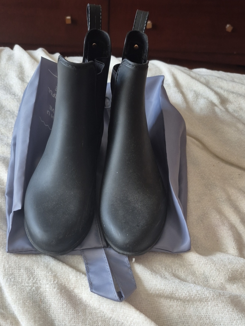 Stuart Weitzman Black Chelsea Rain Booties
